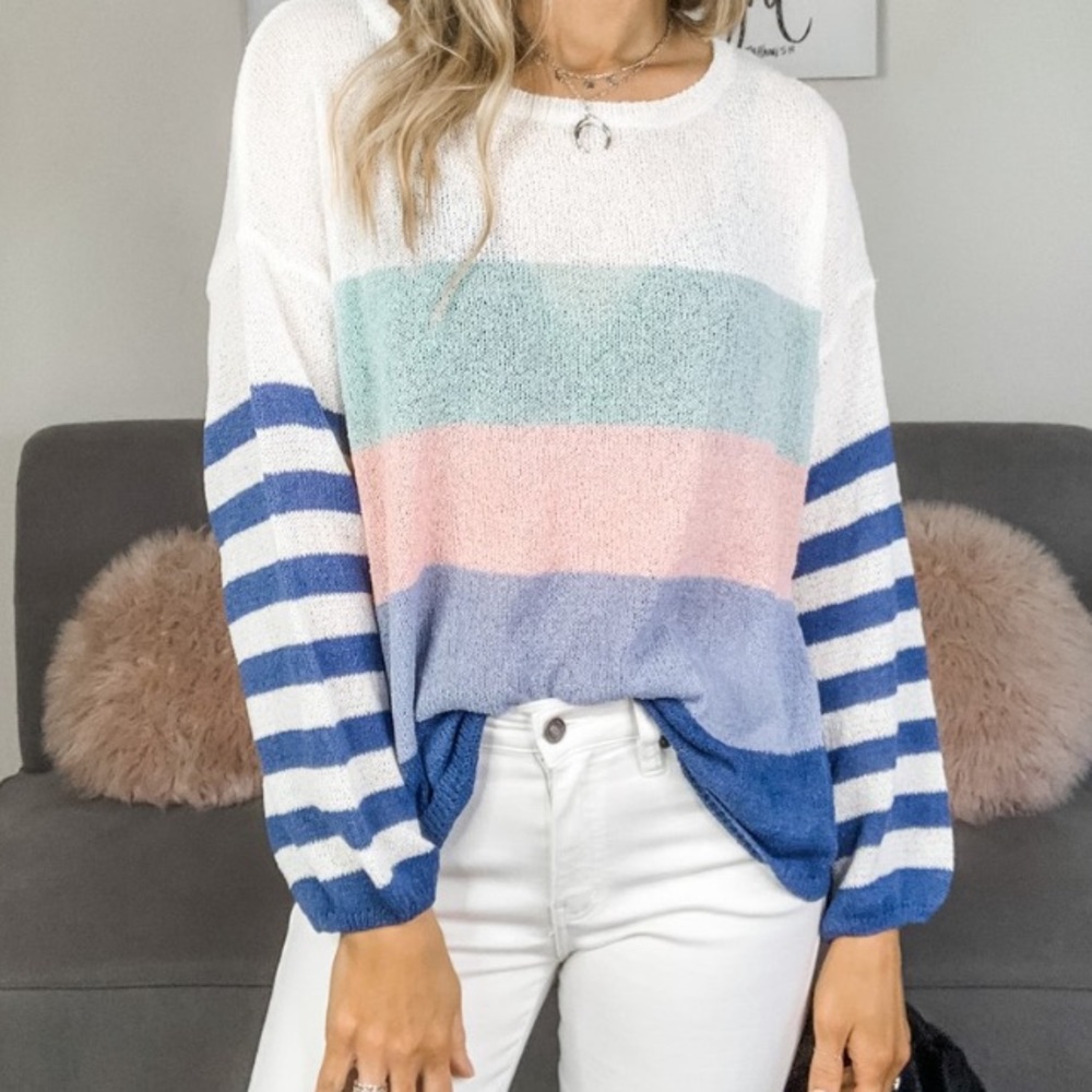 Pastel Striped Light Sweater